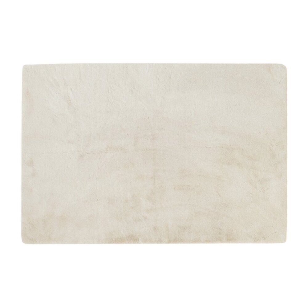 Luxe Home Decor Classic Faux Rabbit Rectangular Rug | 1-Piece | Ivory | 5'x8' - Picture 2 of 4